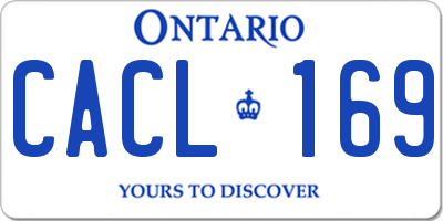 ON license plate CACL169