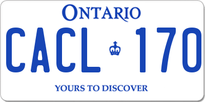 ON license plate CACL170