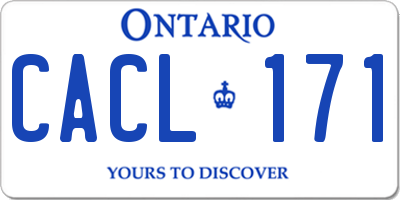 ON license plate CACL171