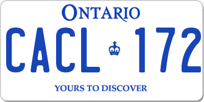 ON license plate CACL172