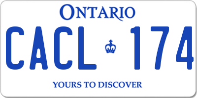 ON license plate CACL174