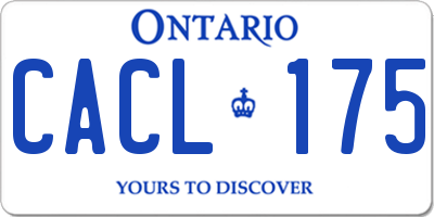 ON license plate CACL175