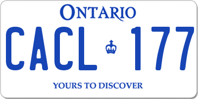 ON license plate CACL177