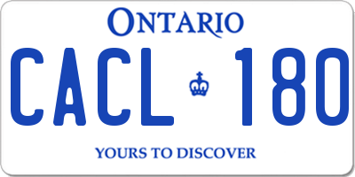 ON license plate CACL180