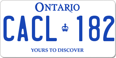 ON license plate CACL182