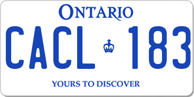 ON license plate CACL183