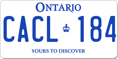 ON license plate CACL184