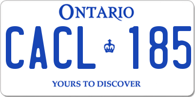 ON license plate CACL185