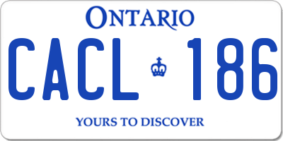 ON license plate CACL186