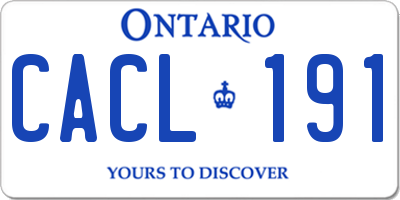 ON license plate CACL191