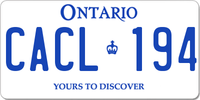 ON license plate CACL194