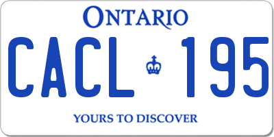 ON license plate CACL195