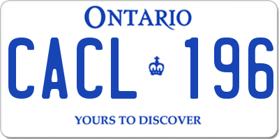 ON license plate CACL196