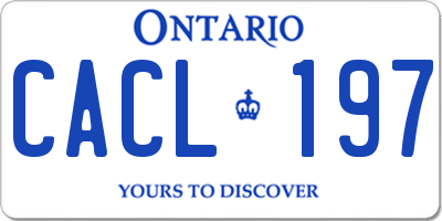 ON license plate CACL197