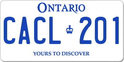 ON license plate CACL201