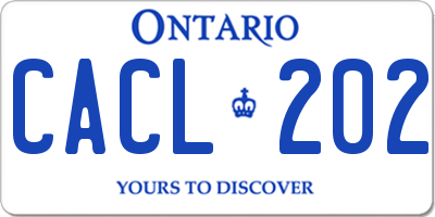 ON license plate CACL202