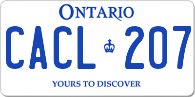 ON license plate CACL207