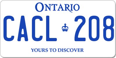 ON license plate CACL208