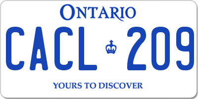 ON license plate CACL209