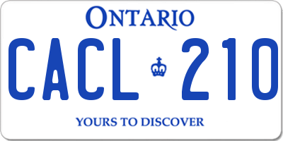 ON license plate CACL210