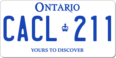 ON license plate CACL211