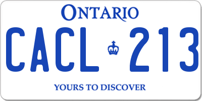 ON license plate CACL213