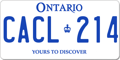 ON license plate CACL214