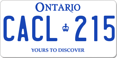 ON license plate CACL215