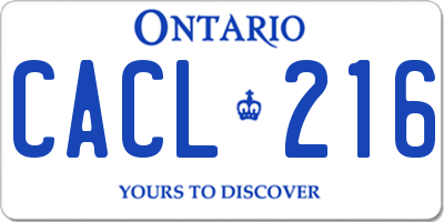 ON license plate CACL216