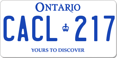 ON license plate CACL217