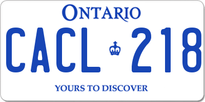 ON license plate CACL218