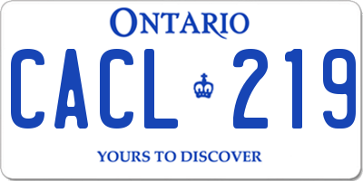 ON license plate CACL219