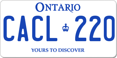 ON license plate CACL220