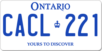 ON license plate CACL221