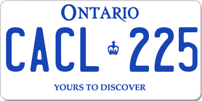 ON license plate CACL225