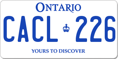 ON license plate CACL226