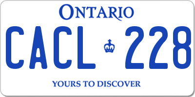 ON license plate CACL228