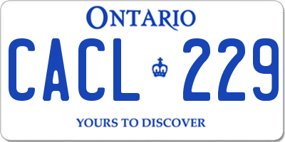 ON license plate CACL229