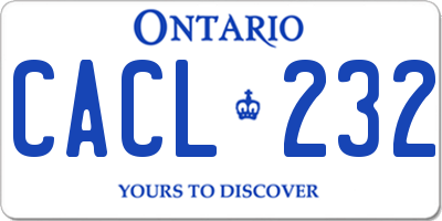 ON license plate CACL232