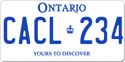 ON license plate CACL234