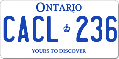 ON license plate CACL236