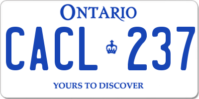 ON license plate CACL237