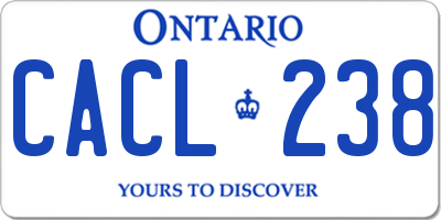 ON license plate CACL238