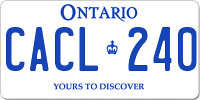 ON license plate CACL240