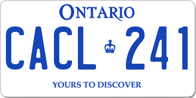 ON license plate CACL241