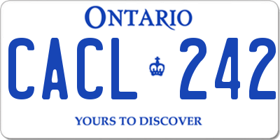 ON license plate CACL242