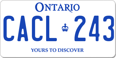 ON license plate CACL243