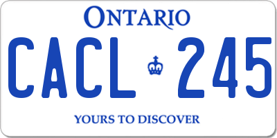 ON license plate CACL245