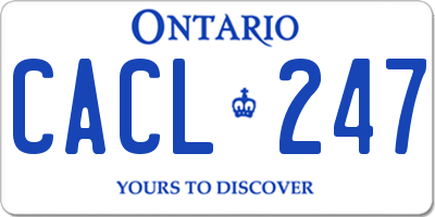 ON license plate CACL247