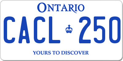 ON license plate CACL250